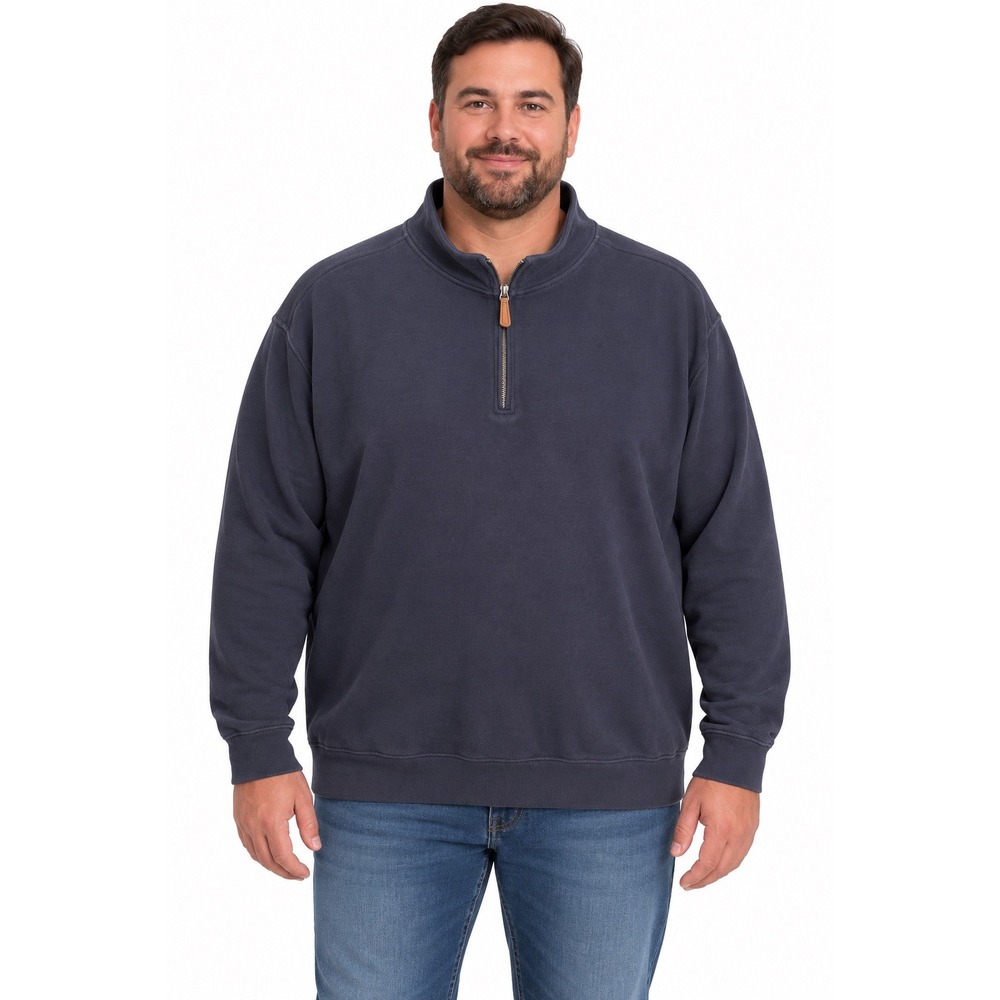 Lands' End Men's 3XL Tall Big & Tall Navy Quarter Zip Cotton Pullover